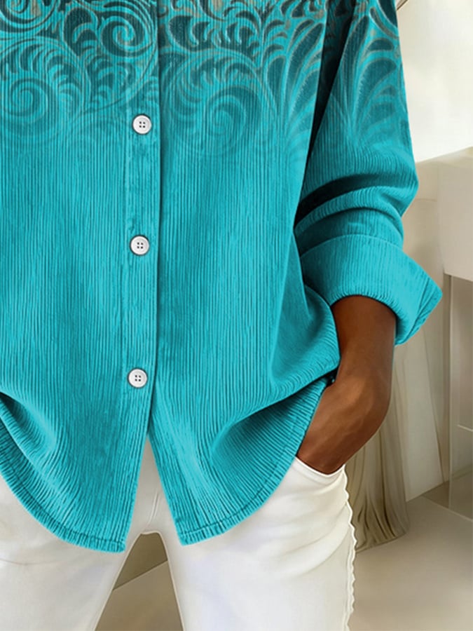 Women's casual western corduroy shirt