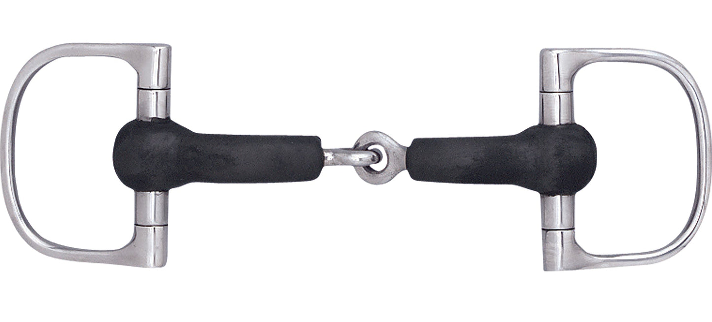 Hard Rubber Single-Jointed Snaffle D-Ring Bit