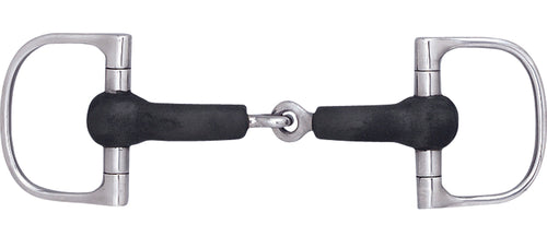 Hard Rubber Single-Jointed Snaffle D-Ring Bit