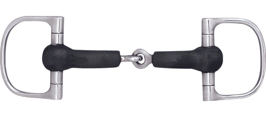 Hard Rubber Single-Jointed Snaffle D-Ring Bit