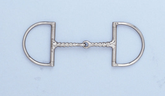 Corkscrew Snaffle Hunter D-Ring Bit
