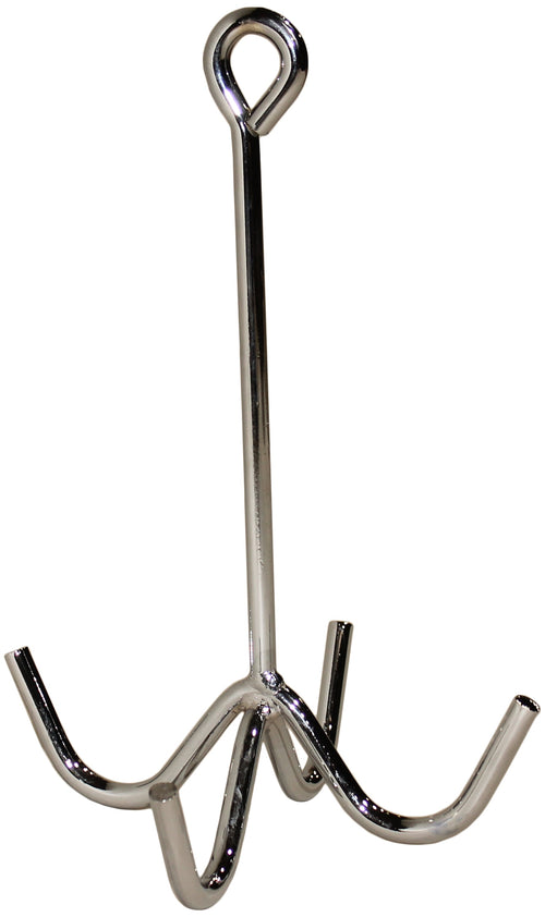 Four-Prong Chrome Metal Tack Hook