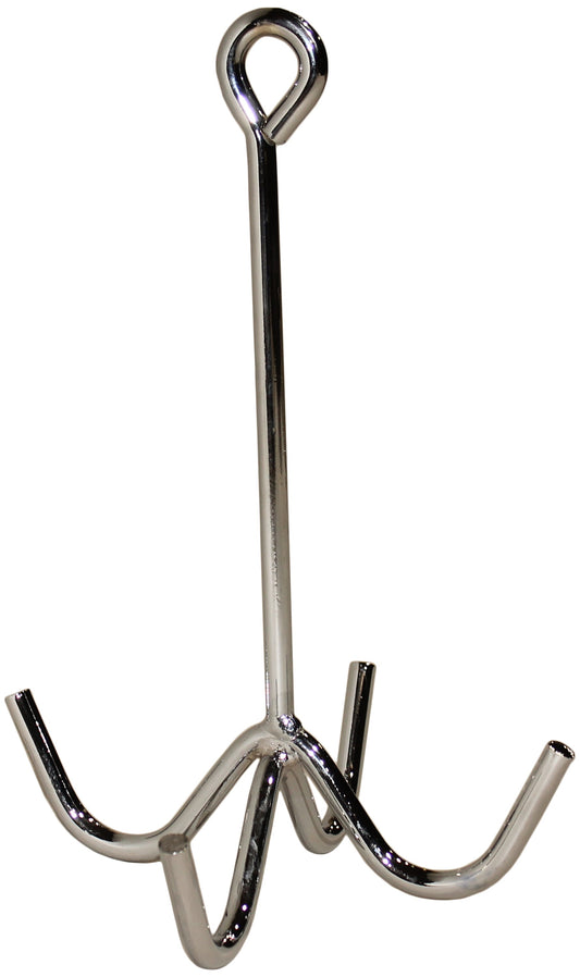 Four-Prong Chrome Metal Tack Hook