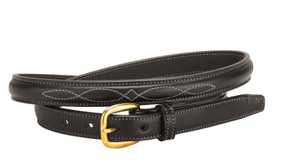 /4" Fancy-Stitched Belt with Brass Buckle