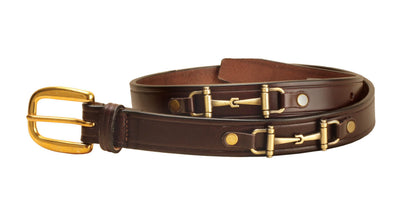 " Snaffle Bit Belt with Brass Snaffle Bits & Buckle