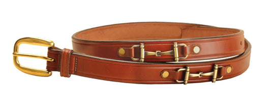 " Snaffle Bit Belt with Brass Snaffle Bits & Buckle