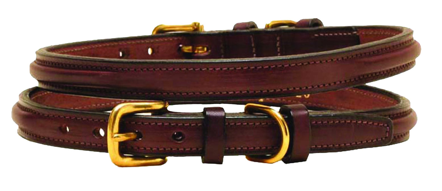Narrow Square-Raised Dog Collar with Nameplate Space