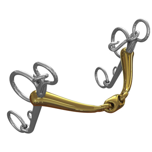 Tranz Angled Lozenge Pelham Bit - 16 mm mouth; 7 cm shanks