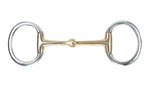 Shires Brass Alloy Flat Ring Jointed Eggbutt Bit