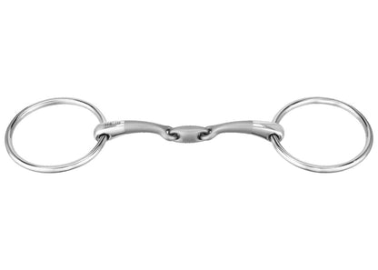 Satinox Double-Jointed Loose Ring Snaffle Bit with 14mm Mouth/70mm Rings