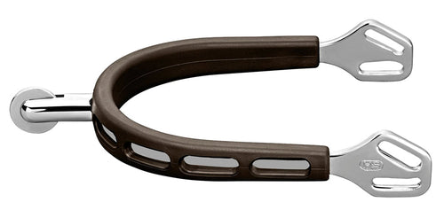 Ultra Fit Brown Grip Small Round Rowel Spurs