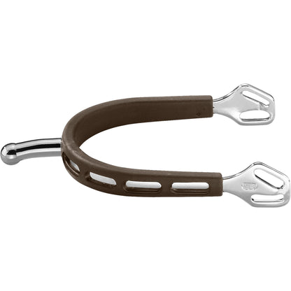 Ultra Fit Brown Grip Small Round Rowel Spurs