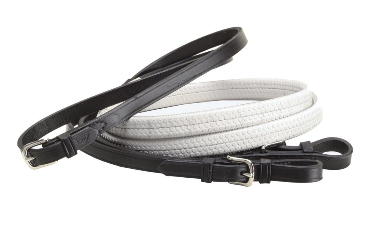 Rubber Grip Leather Reins with Buckle Ends