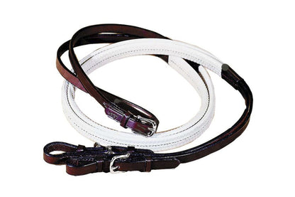Rubber Grip Leather Reins with Buckle Ends