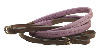 Rubber Grip Leather Reins with Buckle Ends