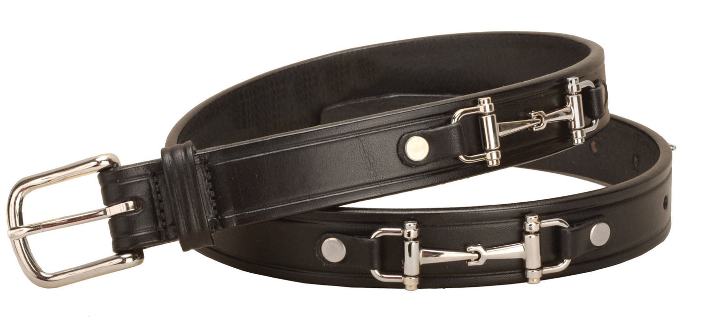 " Snaffle Bit Belt with Nickel Snaffle Bits & Buckle
