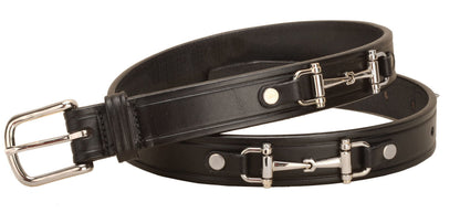 " Snaffle Bit Belt with Nickel Snaffle Bits & Buckle