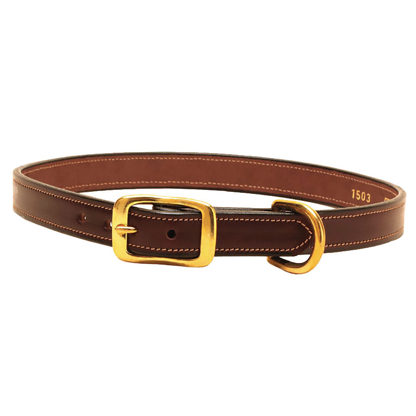Saddle-Stitched Leather Dog Collar