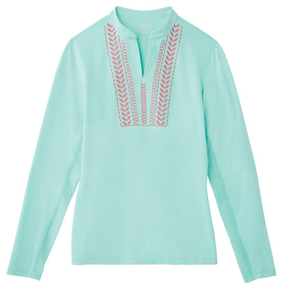 Ladies’ Notch-V Long Sleeve Top