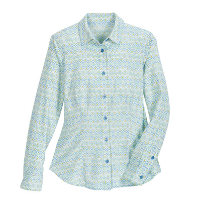 Ladies’ Stretch Tech Button-Down Print Shirt