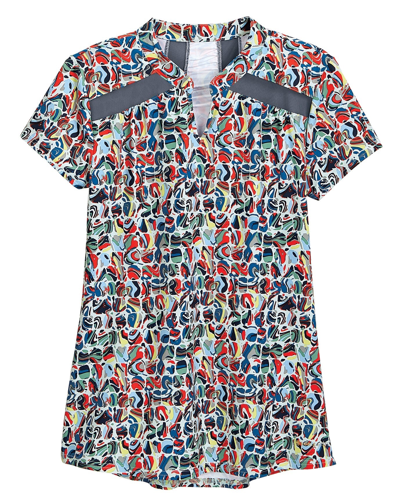 Ladies’ Erin Mandarin Short Sleeve Print Top