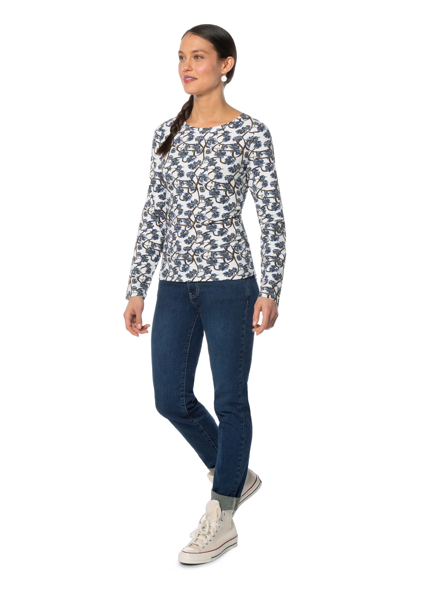 EQL by Ladies’ Organic Cotton Long Sleeve Print Top