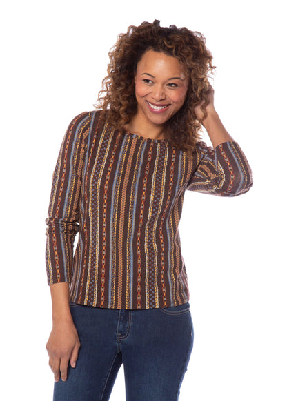 EQL by Ladies’ Organic Cotton Long Sleeve Print Top