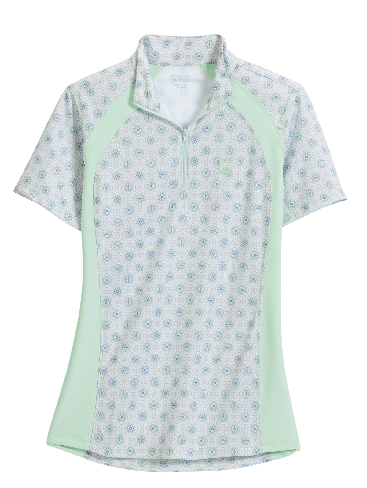 Ladies’ Airflow Quarter-Zip Print Short Sleeve Shirt