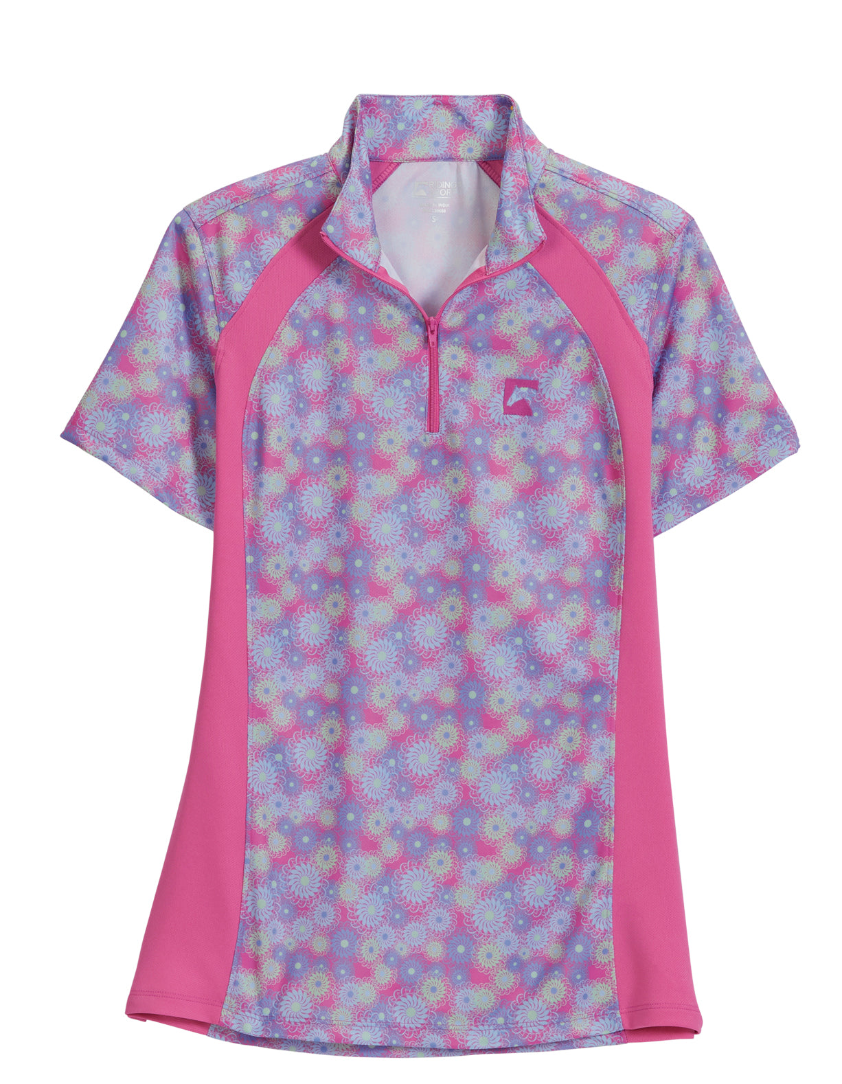Ladies’ Airflow Quarter-Zip Print Short Sleeve Shirt