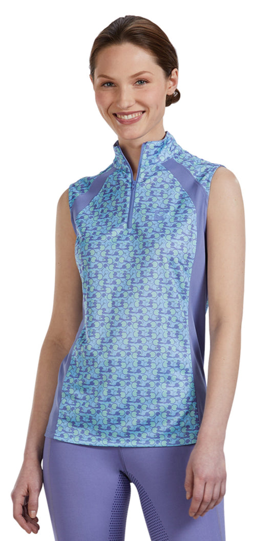 Ladies’ Airflow Quarter-Zip Print Sleeveless Shirt