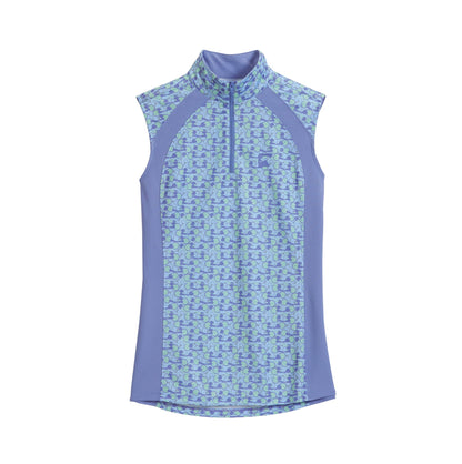 Ladies’ Airflow Quarter-Zip Print Sleeveless Shirt
