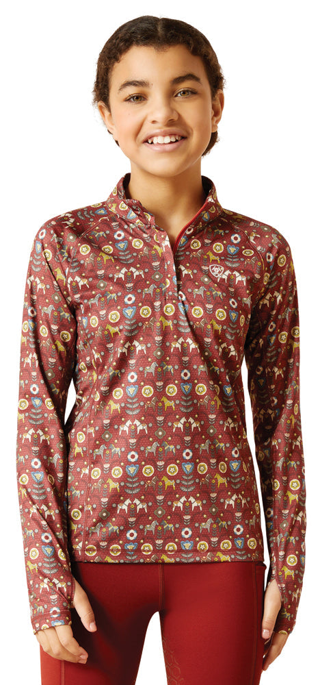Kids’ Lowell Quarter-Zip Print Base Layer 2.0