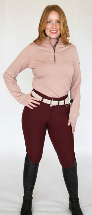 Ladies’ Aachen Zip Mock Long Sleeve Shirt
