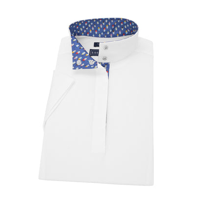 Straight Collar Short Sleeve Show Shirt