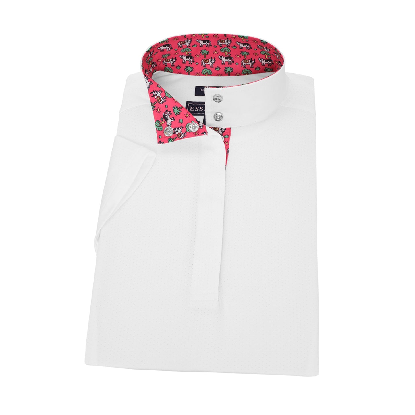 Straight Collar Short Sleeve Show Shirt