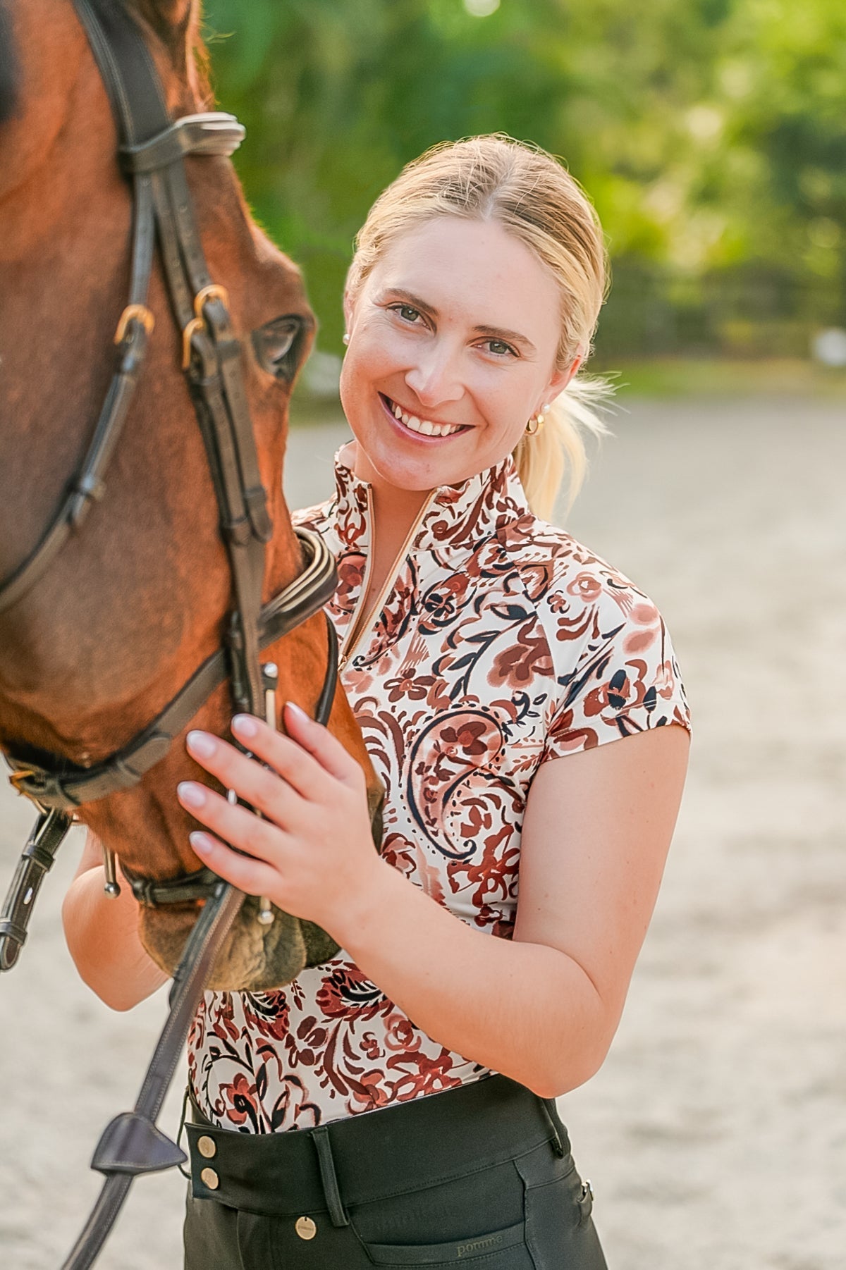 Kastel Denmark Ladies’ Quarter-Zip Cap Sleeve Shirt "Lanie"