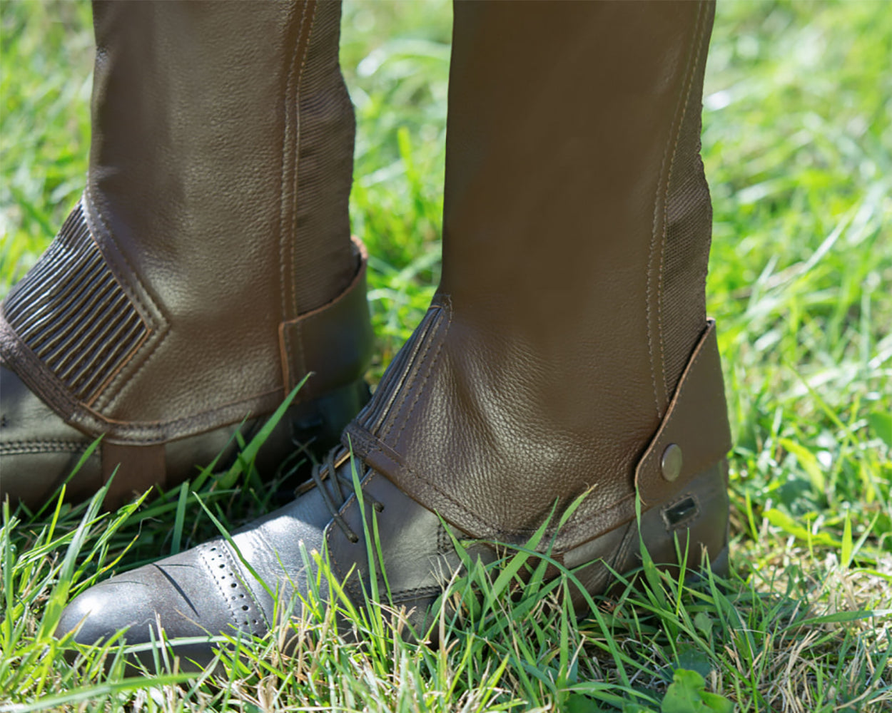 Leather Half Chaps with Elastic
