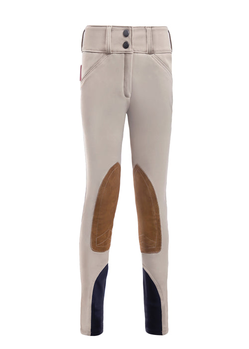 Girls' Techno Front-Zip Knee-Patch Breech