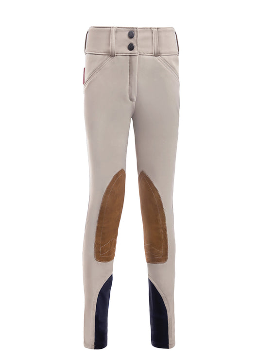 Girls' Techno Front-Zip Knee-Patch Breech