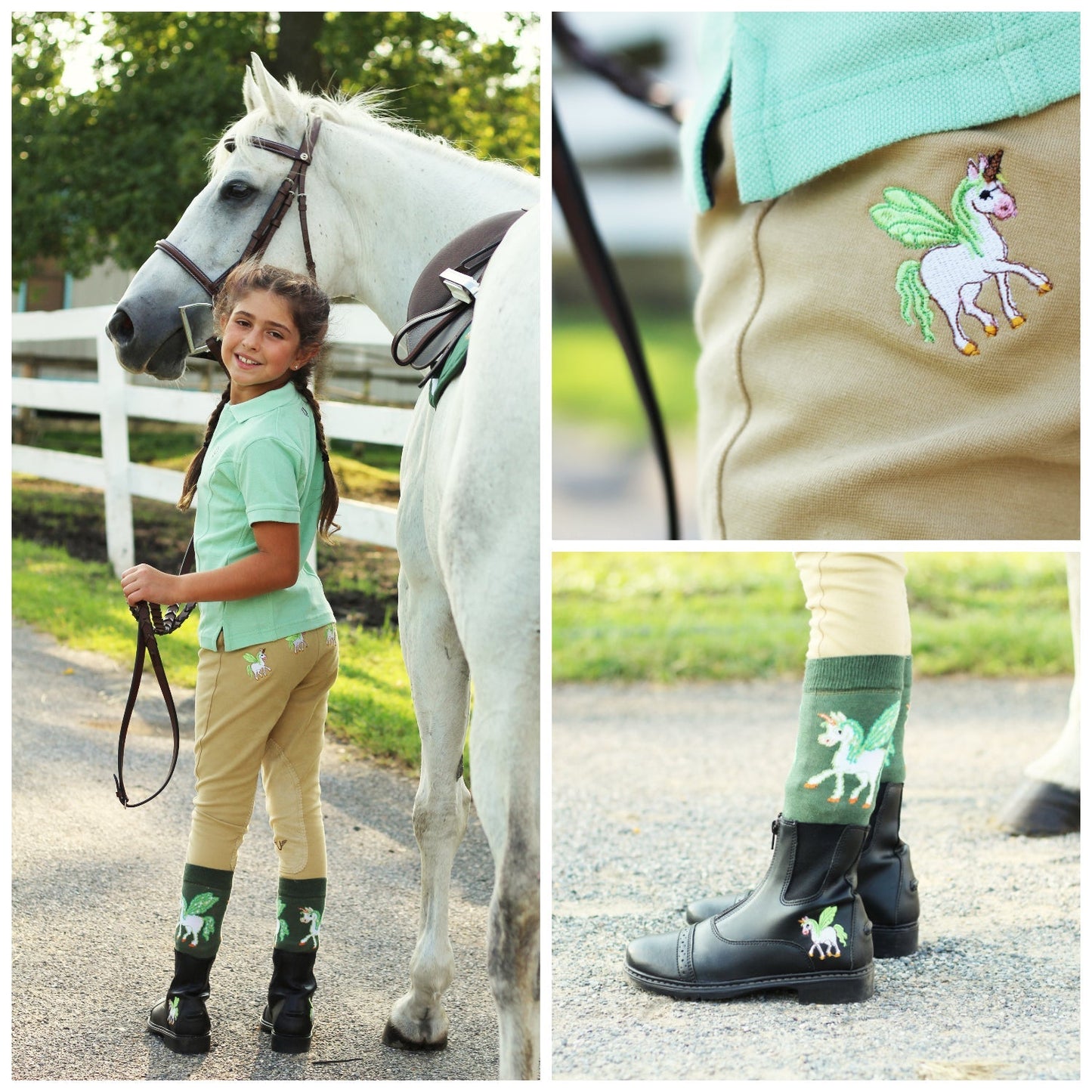 Children's Unicorn Starter Front-Zip Paddock Boot