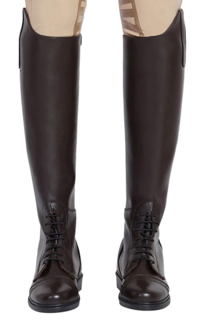 Children’s Starter Back-Zip Synthetic Leather Field Boots in Mocha