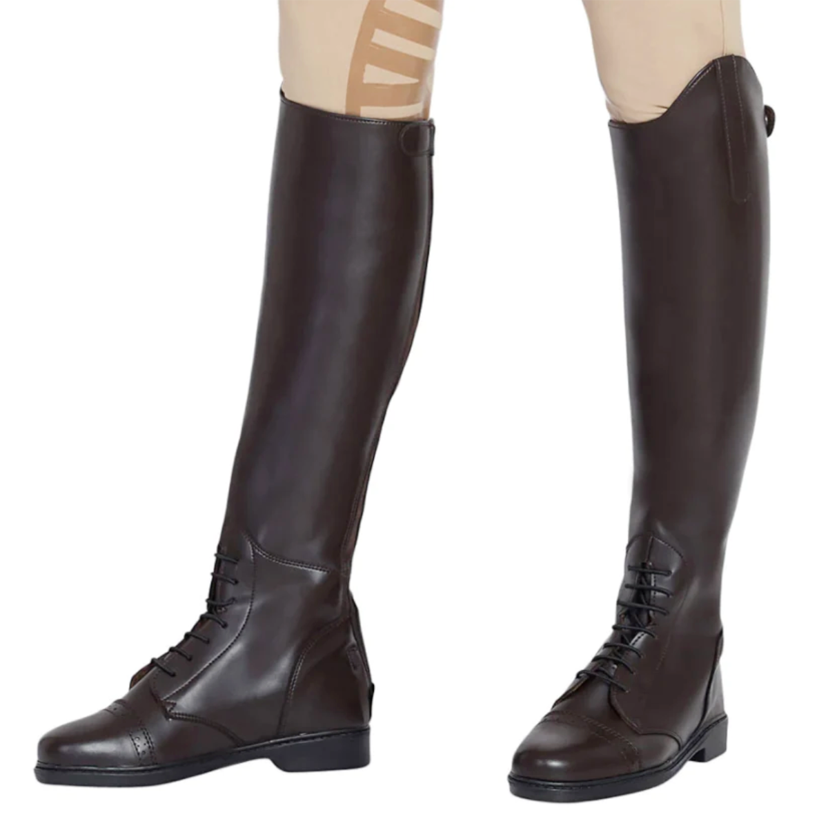 Children’s Starter Back-Zip Synthetic Leather Field Boots in Mocha
