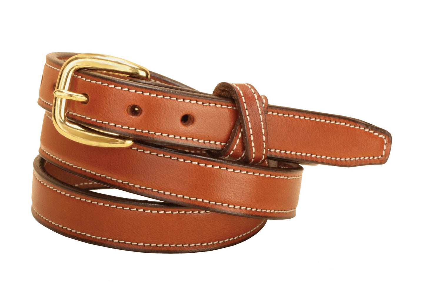 Crossed Keeper Belt with Brass Buckle