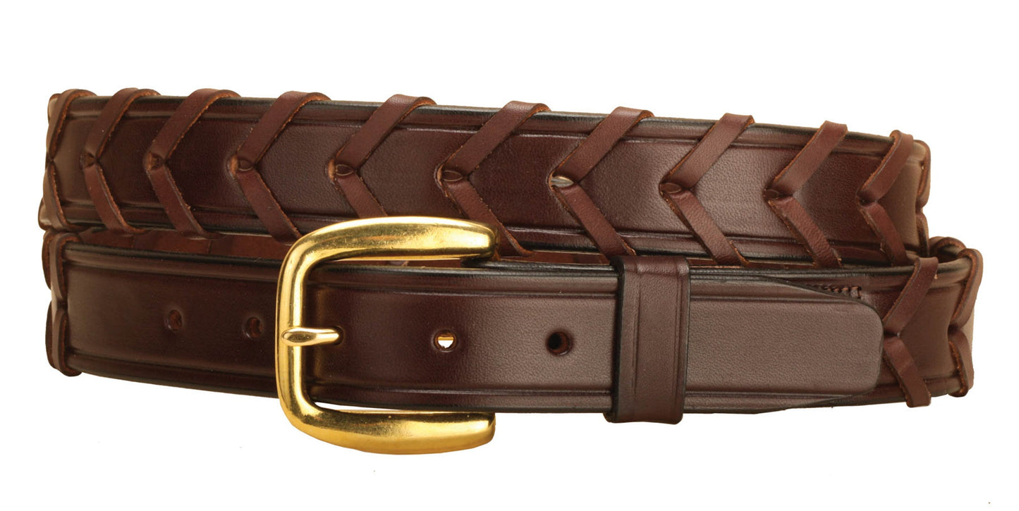 1/4" Laced Belt with Brass Buckle