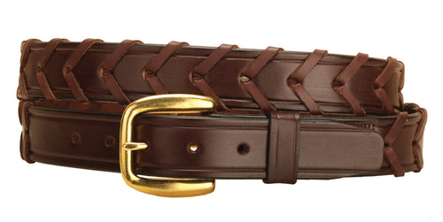 1/4" Laced Belt with Brass Buckle