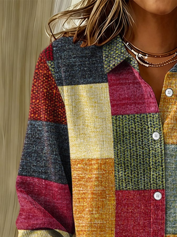 Women's casual western corduroy shirt