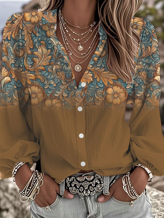 Women's Western Floral Casual Shirt