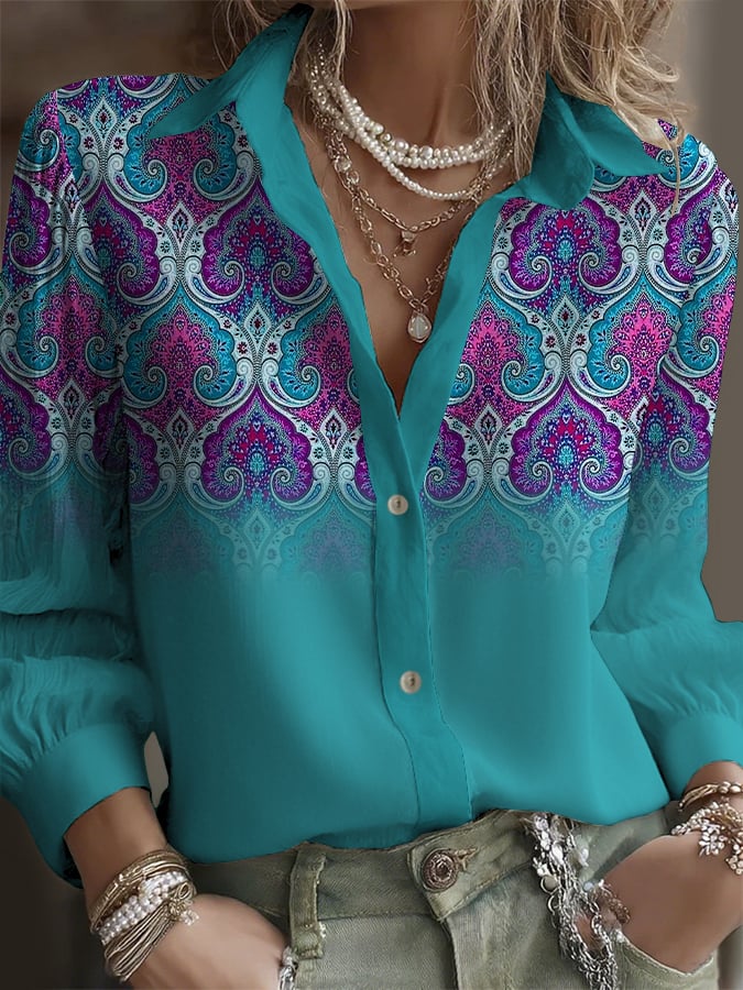Women's Retro Western Print Comfort Shirt