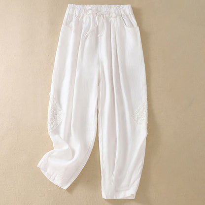Buddha Stones Summer Women's Drawstring Harem Pants With Pockets