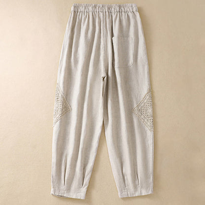 Buddha Stones Summer Women's Drawstring Harem Pants With Pockets